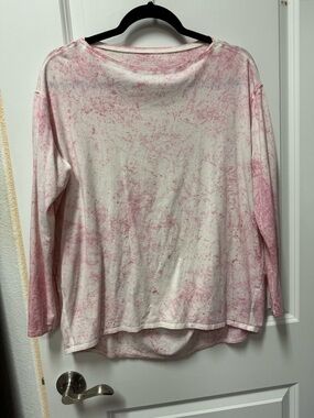 lululemon athletica Pink & White Tie-Dye Long Sleeve Top